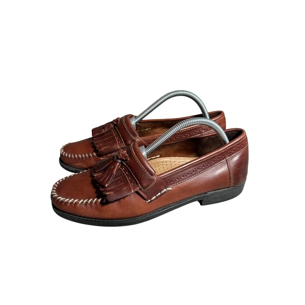 GH Bass Weejuns Mens 8 D Leather Kiltie Tassel Loafers Preppy Slip On Shoes Work